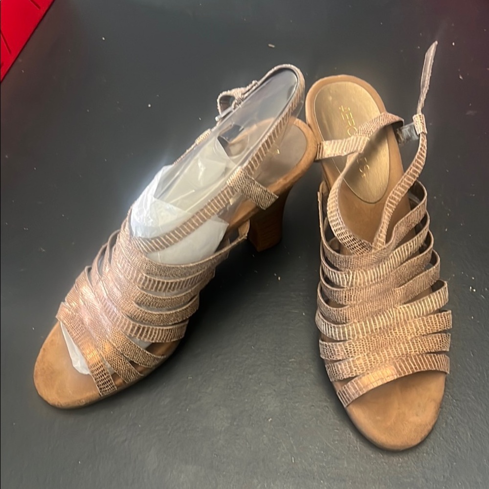 Aerosoles copper snake strappy heels